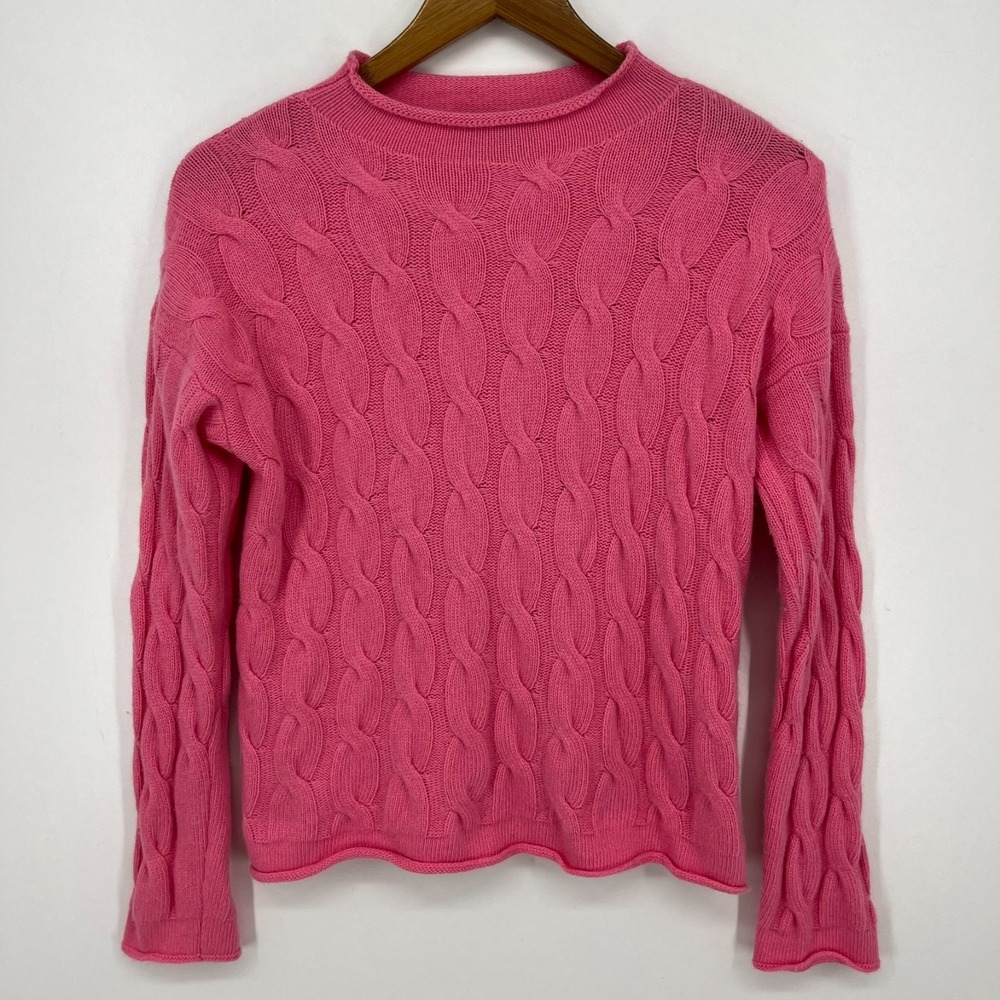 United Colors of Benetton Cable Knit Sweater Women's XS Pink Wool‎ Blend